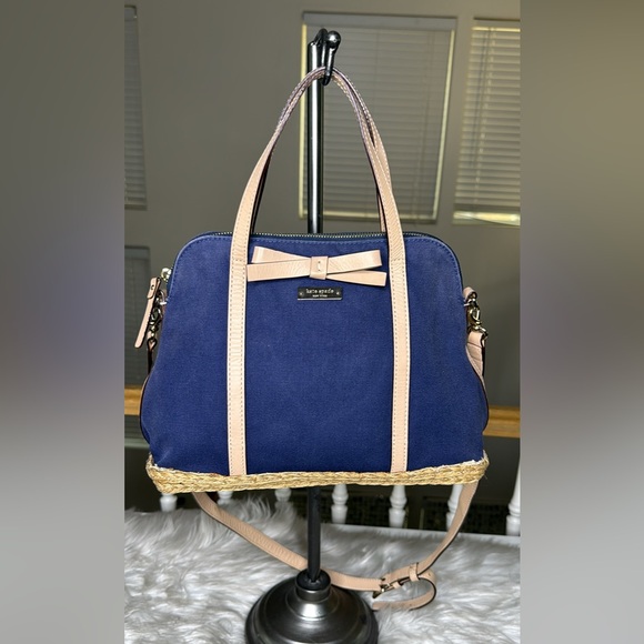 kate spade Handbags - Kate Spade Handbag Crossbody Bag Dark Blue Denim Rope Leather Accents